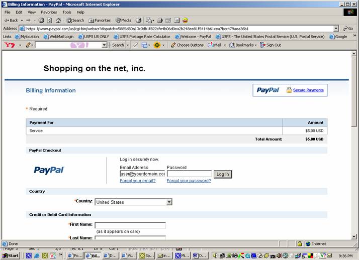 of PayPal’s process for usingCredit Card Payments instead of PayPal